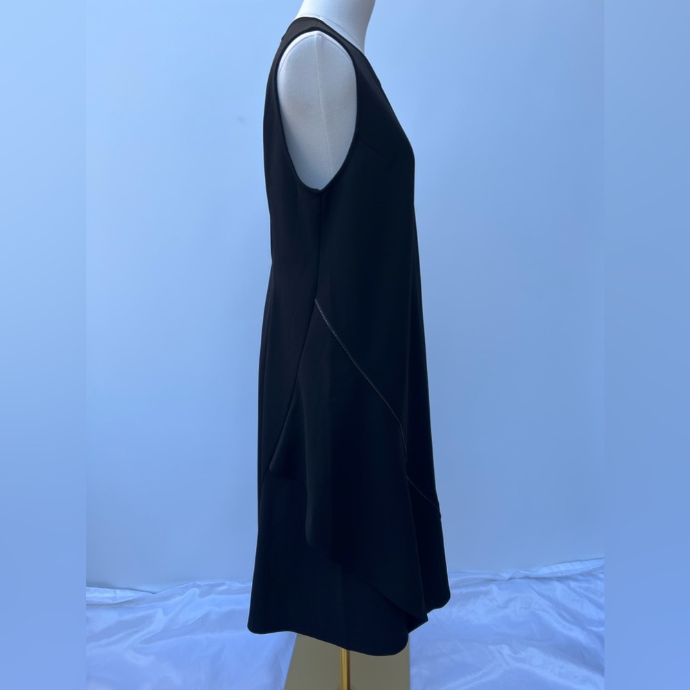 DKNY ASYMMETRIC ROUND NECK BLACK DRESS Size MEDIUM - Picture 3 of 17